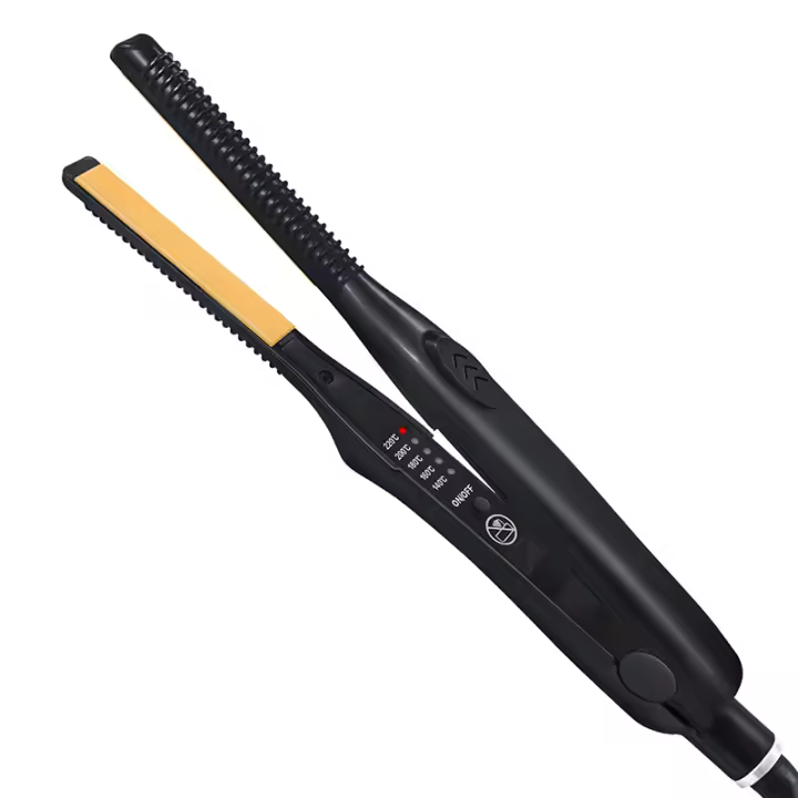 Alisador y rizador 2 en 1, plancha pequeña, rizador de cerámica, corrugación, alisado de cabello corto, herramienta Curg Styg - 1