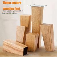 Juego De 4 Piezas De Pies De Muebles De Madera Sólida 4 Pulgadas/6 Pulgadas Para Sofás Sofás Y Sillas Con Placa De Montaje - details 2