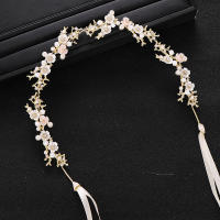 Diadema De Flores Y Hojas Para Mujer Boda Con Cristales Y Perlas Accesorios De Cabello Para Novia Adorno Para El Cabello Adulto - details 5
