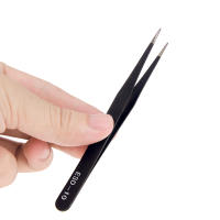 Set De 6 Pinzas De Precisión ESD Antiestática Acero Inoxidable Herramientas De Reparación Para Electrónica Y Artesanía - details 3