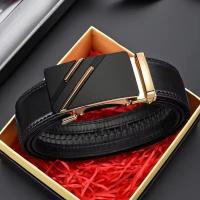 Cinturón De Negocios Casual Para Hombres Con Hebilla Automática De Metal Diseño De Lujo De Marca Cinturones Para Cintura De Adulto Material PU Regalo Ideal - details 1