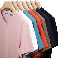 Camiseta Hombre Verano 2024 Cuello V Corta Transpirable Top Casual Polyester Cuidado Manual Talla Única Color Sólido - details 17