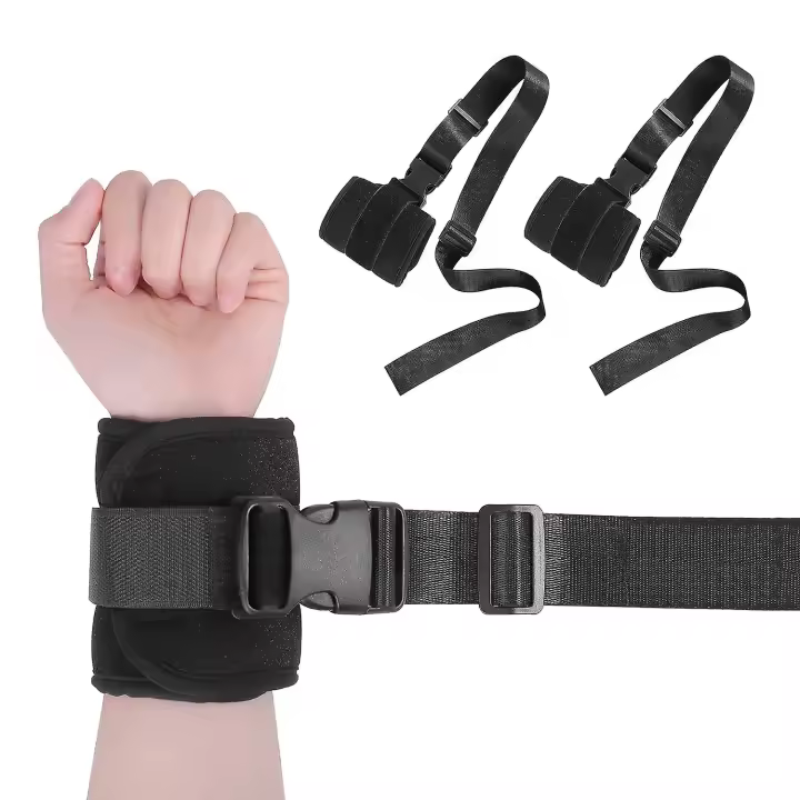 Restricciones médicas pacientes con la hebilla de la liberación rápida, correas de las restricciones para las muñecas o los tobillos, lazos limitados movimiento del tenedor del limbo para las manos y Legstwo P - 1