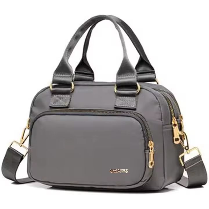 Bolsos de hombre para Mujer, impermeable, multibolsos y bandoleras, Bolso Tote ligero multitifción de Nailon Oxford de Alta densidad (GRIS) - 1