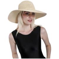 Kebedo Moda Sombrero de Playa de  ala Ancha 11 cm, Sombrero de Paja de Papel para el Sol de Verano, Viaje, Piscina, Viaje, Protección Solar, Pamela Grande para Mujer Adulto Talla Única Transpirable Ajustable 56-57 CM - details 2