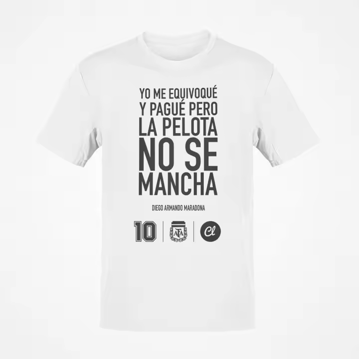 Camiseta Frases Míticas Maradona. 100% algodón. En tu casa en 24-48hs. - 1