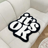 Alfombra Suave De Peluche Hecha a Mano Para Sala Dormitorio Decoración De Habitación Regalo De Bienvenida 100% Poliéster Lavable Mecánicamente - details 4