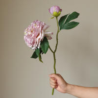 1PC Peonía Artificial De Lujo Con 2 Cabezas Para Decoración De Bodas Y Hogar Estilo Floral Silken Simulación Para Sala De Estar Porche Fiestas - details 8