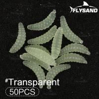 FLYSAND 50pcs Bolsa De 2cm 0.38g Maggot Grub Soft Lure Baits Siete Colores Huevos Luminiscentes Pesca En Oceano Y Río - details 7