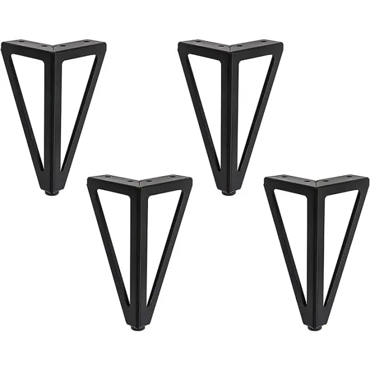 Juego de 4 patas de repuesto para muebles, 15 cm, triangulares, color negro, patas de mesa DIY, - 1