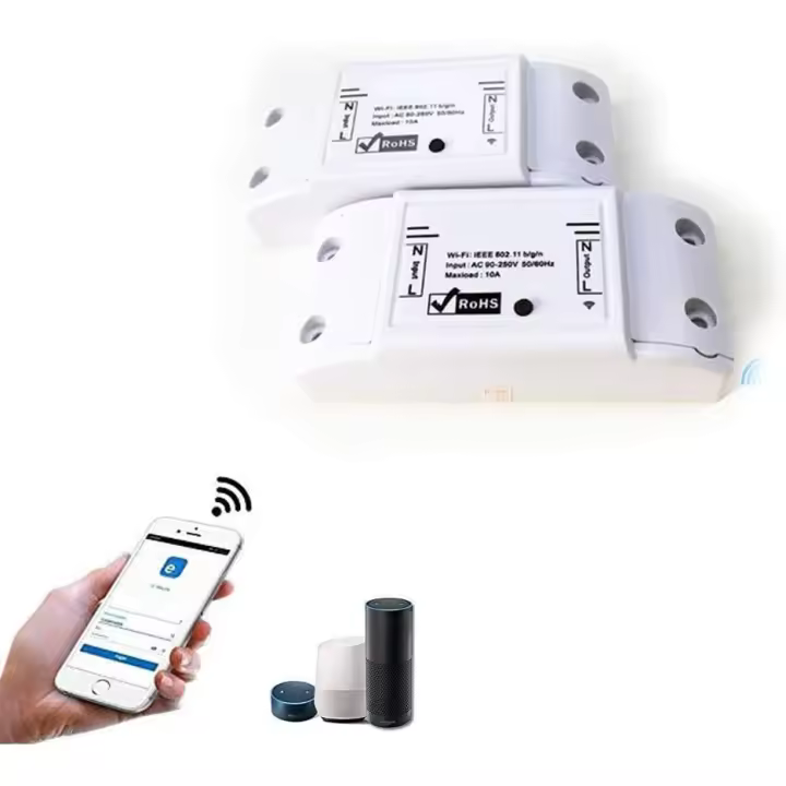Interruptor inteligente WiFi, control remoto inalámbrico, compatible con iOS y Android, compatible con Alexa, Google Home Assistant, NEST, IFTTT (paquete de 2) - 1