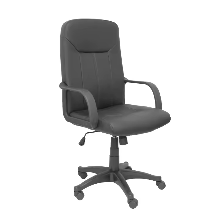 Sillón de Oficina Simil Piel Negro - Diseño Elegante - 1
