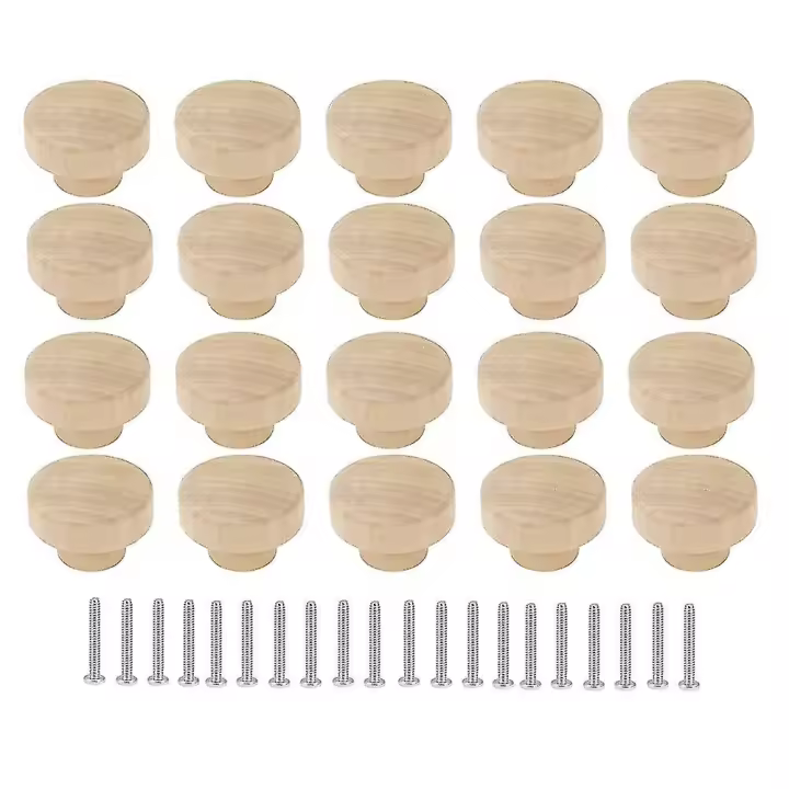 20 unids ronda inacabada cajón de madera perillas 35mm dia muebles de madera gabinete aparador tira - 1