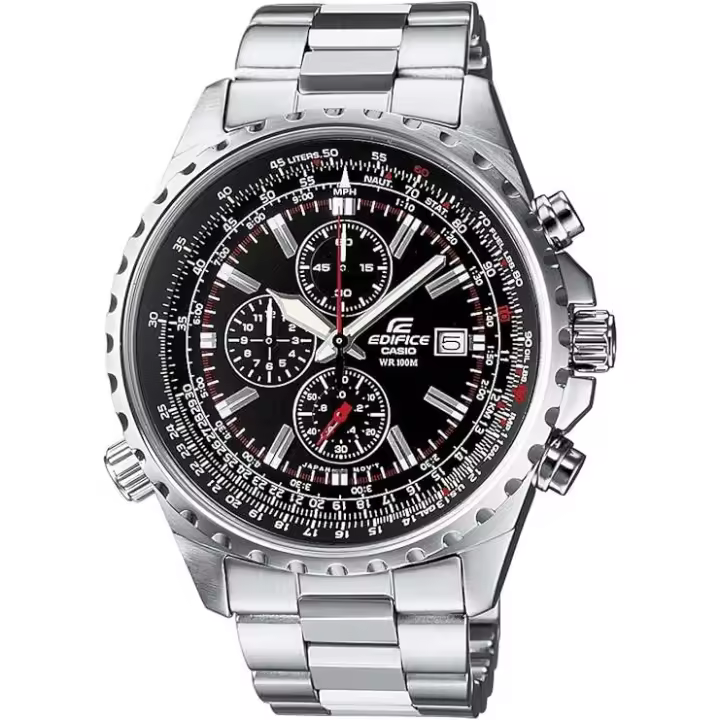 Casio EDIFICE Reloj en caja sólida, 10 BAR, Negro, para Hombre, con Correa de Acero inoxidable, EF-527D-1AVEF - 1
