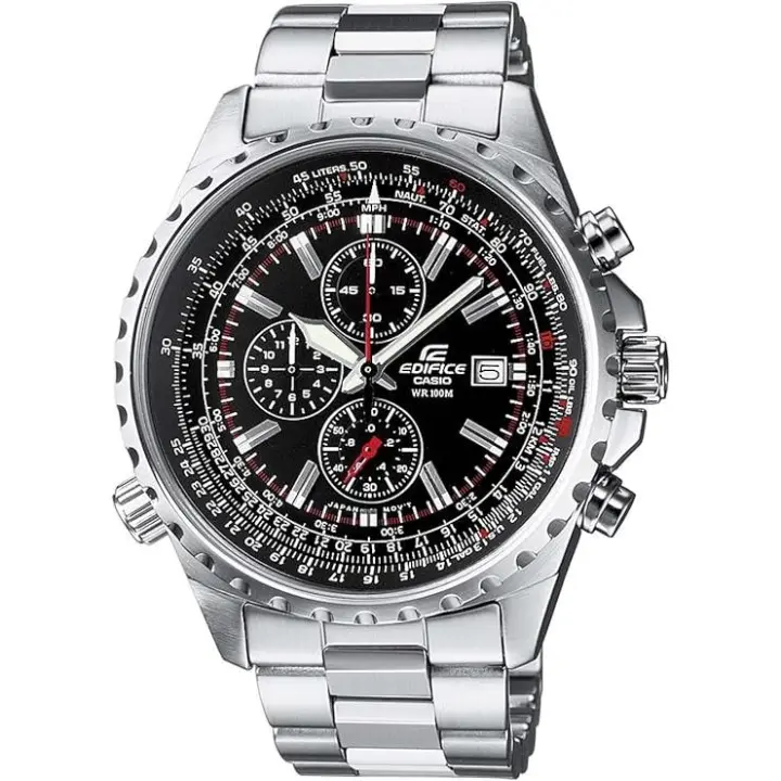 Casio EDIFICE Reloj en caja sólida, 10 BAR, Negro, para Hombre, con Correa de Acero inoxidable, EF-527D-1AVEF - 1
