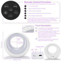 Luz Nocturna Pequeña RGB Cambiante Con Control Remoto Y Temporizador Luz De Mesa Para Dormitorio Dimmerable Iluminación Suave - details 6