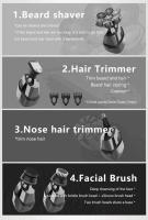 5 En 1 4d hombres recargable cabeza calva máquina de afeitar eléctrica 7 flotante cortador barba nariz oído pelo trimmer hombres limpieza facial cepillo - details 2