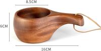 Tazas de té de madera, tazas de leche de madera de acacia, tazas de café, artículos para beber en la cocina, té - details 0