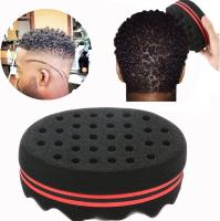1 pieza de esponja multicabello para hombres, esponja para rizar, cepillo para el cabello, esponja para trenzas de rizos africanos, esponja para rizar perforada ovalada de doble propósito, cepillo para rizar el cabello desordenado - details 0
