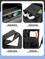 Mochila multifuncional, bolso de hombro para hombre, bolso de cuero para computadora portátil, bolso escolar para estudiantes, estilo universitario, color negro - details 6