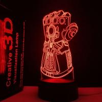 Lámpara De Mesa 3D Vision Colorida De Guantes De Thanos Con LED Luz Nocturna Acrylic Para Niños Regalo De Navidad Disney - details 6