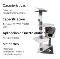 COTTECOTA-Árbol rascador para Gatos Altura 60*56.5*111.5cm Árbol de alta calidad para Gatos Marrón Beige Torre Arbol de Escalada de Múltiples Niveles con Cueva Espaciosa Postes Rascadores de Sisal 40452,40438 - details 1