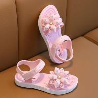 Sandalias De Tobillo Abierto Para Niñas Con Decoración De Flor En Color Sólido Transpirables Y Ligeras Para Uso Interior Exterior Playa - details 6