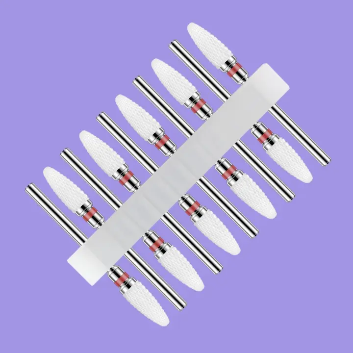 Juego De 10 Piezas De Brocas Para Uñas De Cerámica Para Manicura Eléctrica Corte De Molde Y Pedicura Accesorios De Pulido - 1