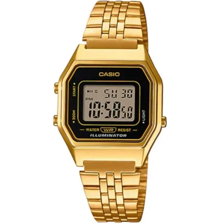 Casio LA680WGA-1DF Reloj Digital Vintage Dorado, Diseño Retro Elegante con Cronómetro y Resistencia al Agua - 1
