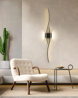 Lámparas De Pared LED Para Dormitorio 24w 28w Negras Y Doradas Iluminación Decorativa Para Casa Pasillo Aisle Balcón Luz De Noche Moderna - details 0