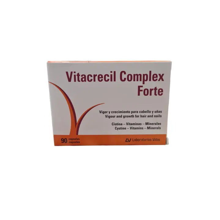 Vitacrecil Complex Forte 90 capsulas,nutrición de cabellos y uñas,mantener el cabello y las uñas en óptimas condiciones. - 1