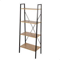 Max Home - Estantería almacenaje, de acero negro y madera, fácil montaje, con sistema de nivelación, estable, resistente y duradera, muebles de salón, estanterías, decoración hogar, librería, multiusos, variedad de medidas - details 3