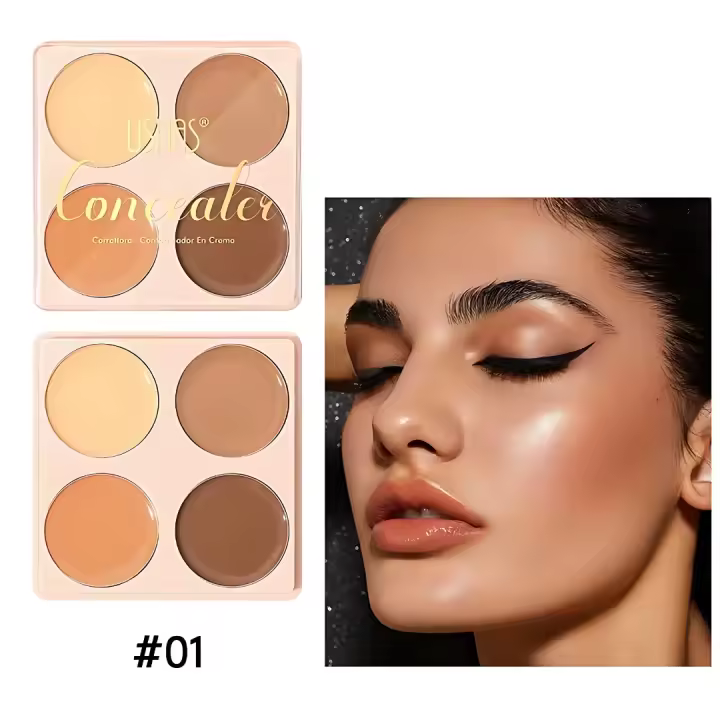 Paleta de Contornos USHAS - Cobertura Perfecta para un Rostro Impecable - Maquillaje de Rostro y Corrector - 1