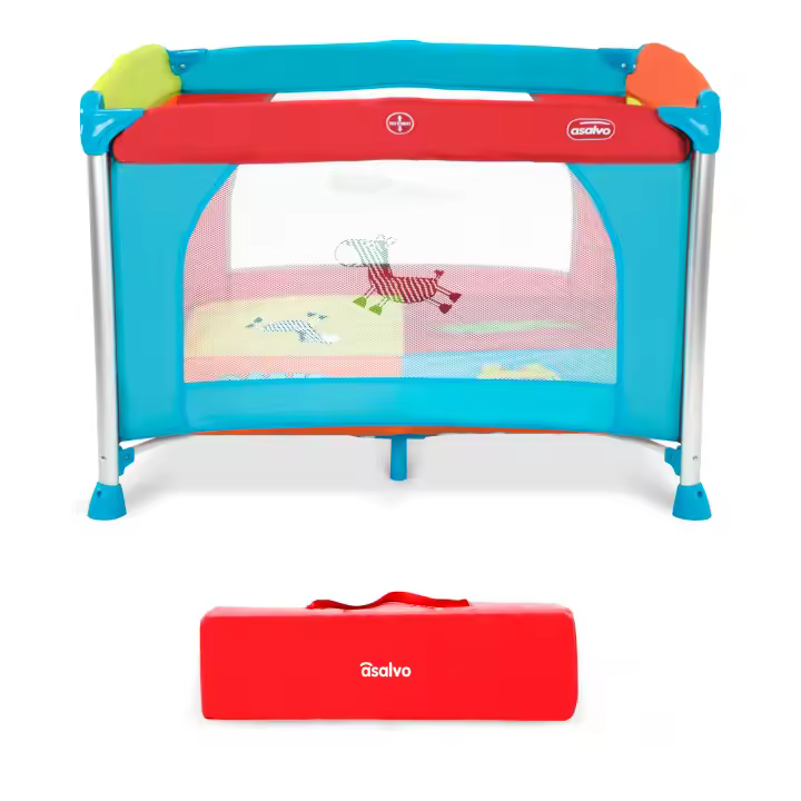 Asalvo Parque Infantil de Aluminio Jungla – Parque Cuadrado, Plegable y Ligero para Bebés, con Diseño Original y Tejido Transpirable, Ideal para el Juego y Descanso Seguro - 1