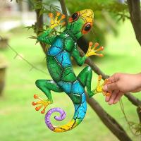 Decoración De Jardín De Geckos Metálicos Miniatura Escultura De Lurdo Para Exterior Adornos De Pared Para El Hogar Y Jardín - details 1