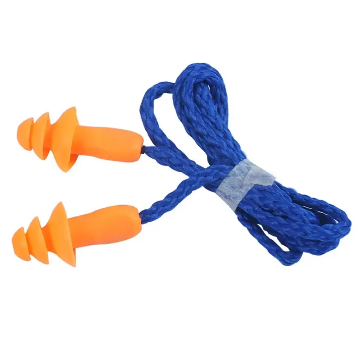 1/5/10 Pares De Tapones Para Los Oídos De Silicona Con Cordón Cancelación De Ruido Protector Reutilizable Anti-Ruido Adecuado Para Adultos Y Niños - 1