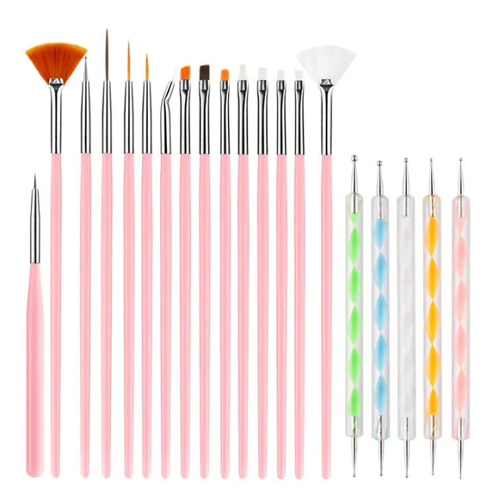 Set De Pinceles Para Arte De Uñas Con Pluma De Terapia De Luz Colorida Y Doble Punta Herramientas De Uñas Precisas - 1