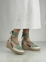 Calzados soraia, Sandalias Alpargatas de Cuña para Mujer con Tiras Cruzadas y Cordones para Atar al Tobillo, Calzado de Verano Bohemio - details 4