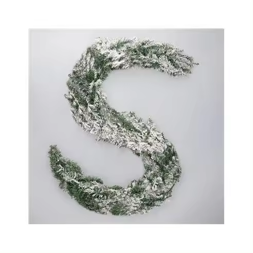Guirnalda de Navidad "Babai" efecto nieve IP44 150cm color verde y blanco (no iluminada) - 1