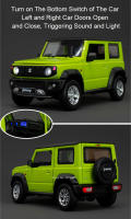 Coche De Juguete Suzuki Jimny a Escala 1:18 Con Luz Y Sonido 4 Puertas Abiertas Vehículos De Rueda Pull Back Para Niños Decoración Regalos Metal Y Goma Verde/negro - details 5