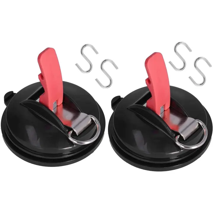 piezas - Ventosa multifuncional para coche - Ventosa fuerte - Ventosa de vacío - Duradera - Negra - Adecuada para coches, toldos, autocaravanas, ventanas de barcos, vidrios, acampadas al aire libre - 1