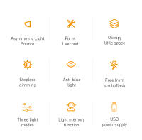 Lámpara De Escritorio LED Baseus Luz De Pantalla Para PC Y Laptop Soporte De Colgante Luz De Mesa Para Monitor LCD Luz De Lectura Y Estudio USB Ajustable En Color Calor Y Frío - details 2