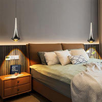 Lámpara Colgante LED Moderna Para Decoración De Habitación Con Bombilla COB Instalación Por Cuerda Material Aluminio - details 0