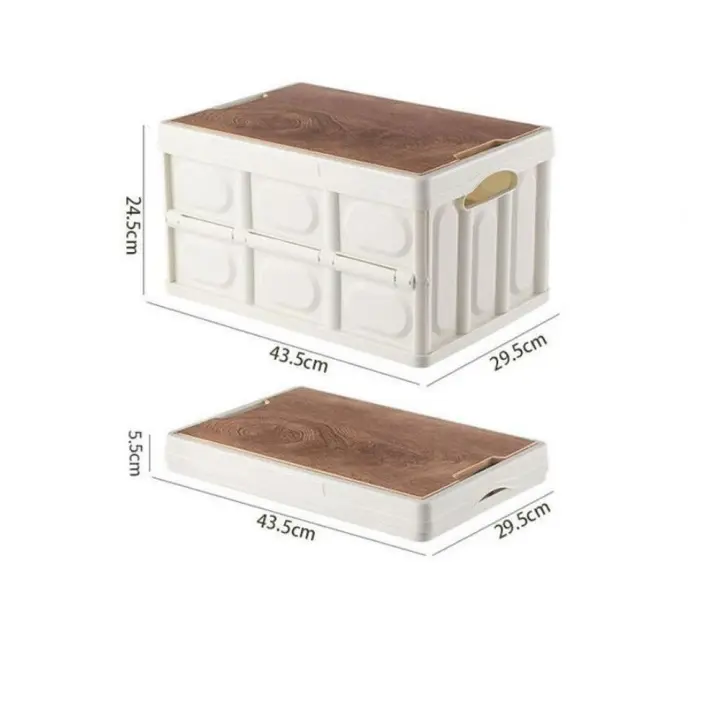 Caja de almacenamiento plegable de plástico para coche, organizador portátil de gran capacidad para libros, juguetes, armario, estuche apilable , aspecto fresco, enfriador para exteriores con bolsa impermeable - 1