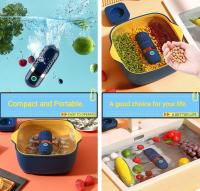 Purificador de Frutas y Verduras con Tecnología de Iones OH, Esterilización en Forma de Cápsula, Temporizador Mecánico, Capacidad de 8L, para Limpiar Granos, Arroz, Carne y Mariscos (Azul) - details 7