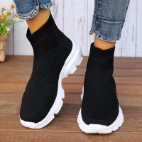 Botas De Invierno Para Mujer Calidad Superior Tejidas Botines Chelsea Moda Confort Medio Tacón Material Synthético Forro Poliéster - details 13