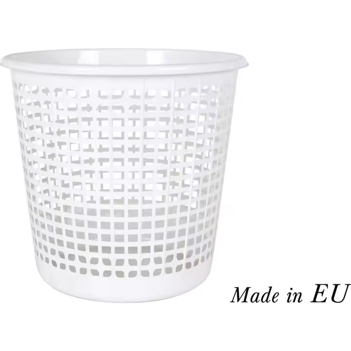 Dem - PAPELERA 27X25.5CM BLANCO OFFICE - Diseño Elegante y Funcional - Tapa para Ocultar Residuos - Resistente y Duradera - Con Pedal - 1