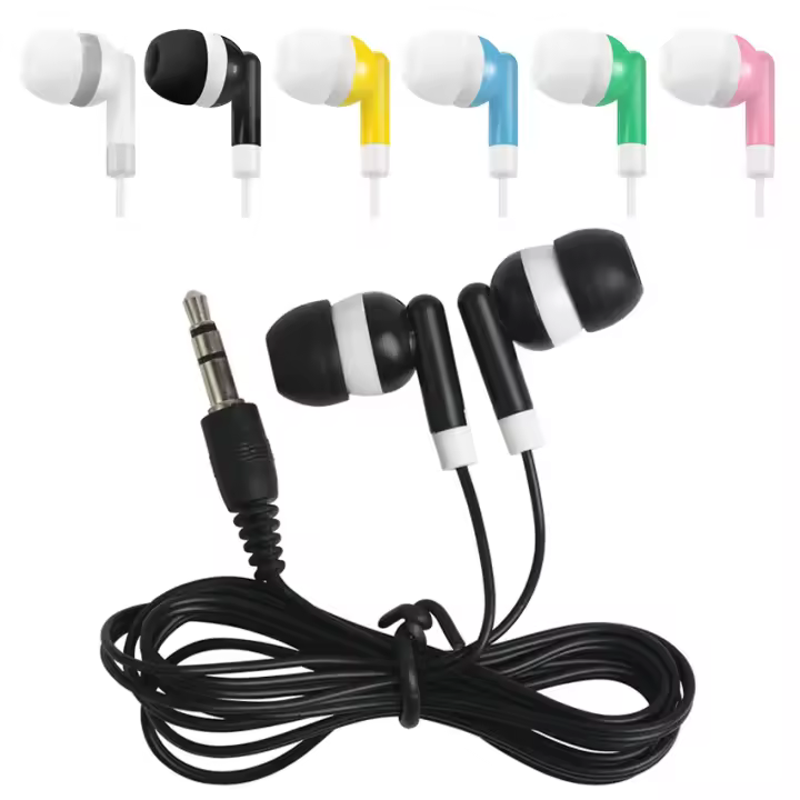 100pcs Auriculares Desechables 3.5MM Estéreo In-ear Cableados Para Museo Escuela Biblioteca Autobús Tren Avión Regalo De Empresa - 1