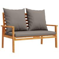 vidaXL Banco sofá de jardín madera maciza de acacia 120 cm Marrón, Marrón y crema, Marrón y gris Conjunto Terraza Muebles Jardín Exterior Juego de Muebles de jardín Mueble Jardín Exterior Muebles de Salon Exterior - details 1