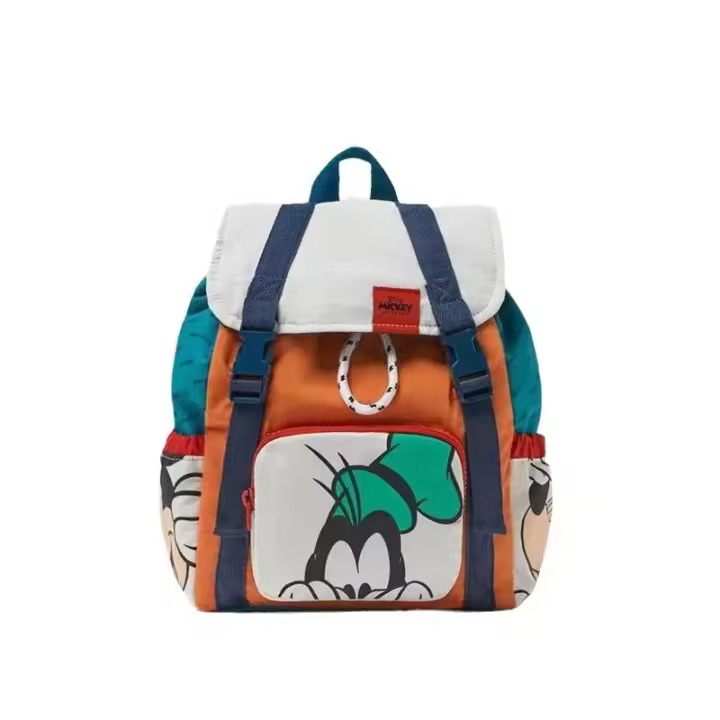 Mochila Disney Para Niños Con Diseño De Mickey Correa Desenrollable Estudiantil Moda Bolsa Escolar Material Nylon - 1